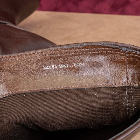 Dolce Vita Women Evi Brown Leather Moto Biker Metal Harness Fashion Boots sz 6.5 - Picture 8 of 9